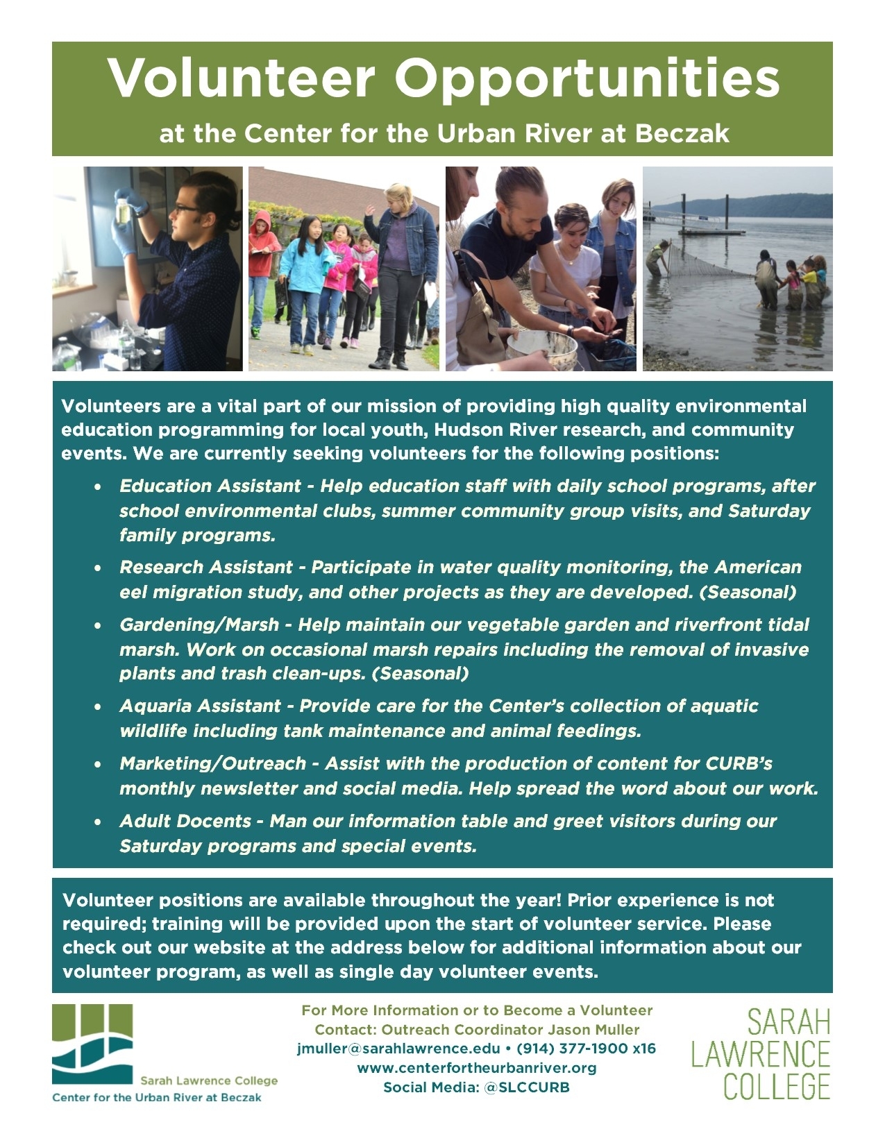 Volunteering | Center For The Urban River At Beczak | Sarah Lawrence Intended For Volunteer Brochure Template