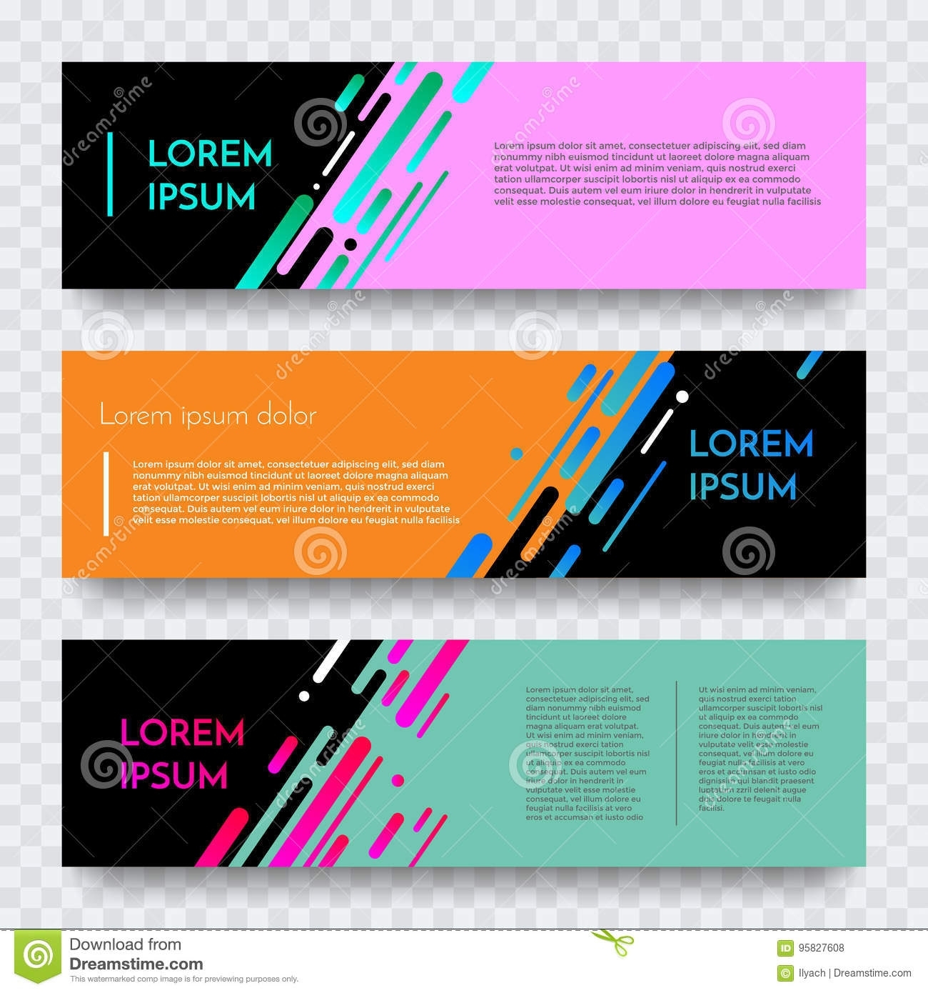 Web Banners Set For Vector Digital Website Background Template Stock In Website Banner Design Templates
