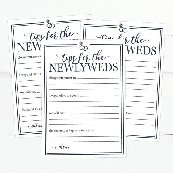Wedding Advice Cards Navy Printable Wedding Advice Cards | Etsy With Regard To Marriage Advice Cards Templates