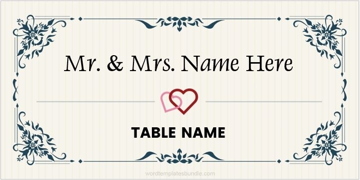 Wedding Place Card Templates For Ms Word | Formal Word Templates within Ms Word Place Card Template