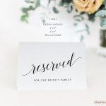 Wedding Reserved Table Sign Template Printable Reserved Seat | Etsy Pertaining To Reserved Cards For Tables Templates