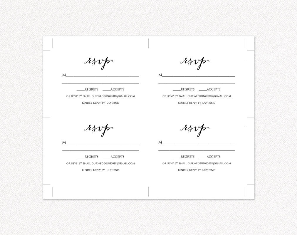 Wedding Rsvp Card Template - Diy Wedding Templates And Printables With Regard To Template For Cards To Print Free
