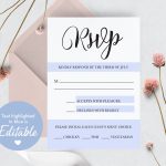 Wedding Rsvp Card Template Editable Wedding Response Card | Etsy with Template For Rsvp Cards For Wedding