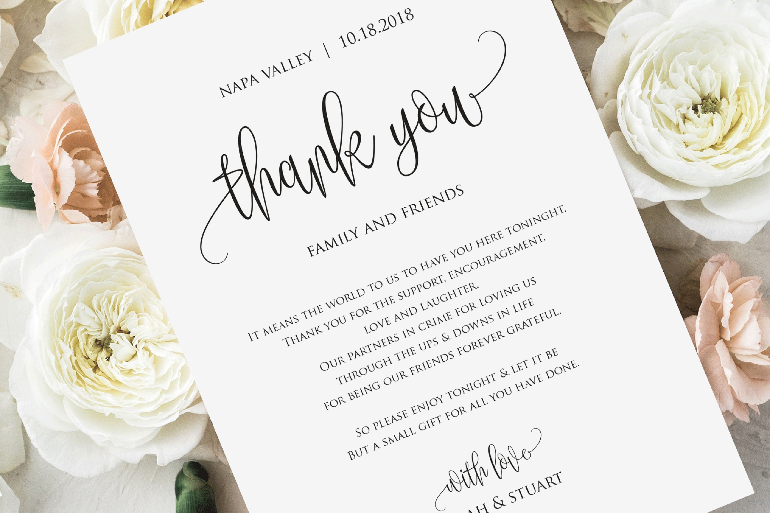 Wedding Thank You Note, Thank You Card, Thank You Letter (355771 For Thank You Note Cards Template