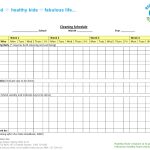 Weekly Cleaning Schedule Template – Healthy Kids Association Inc Intended For Blank Cleaning Schedule Template