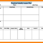 Weekly Lesson Plan For Preschool | Template Business Intended For Blank Preschool Lesson Plan Template