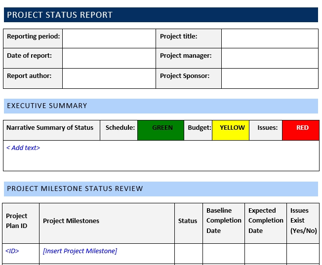 Weekly Status Report Template Excel Free Download – Printable Templates Pertaining To Monthly Status Report Template