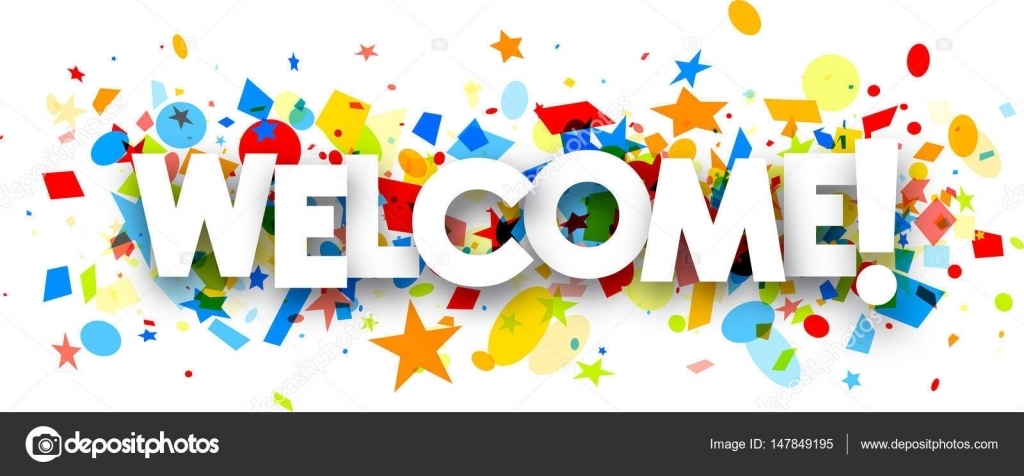 Welcome Banner With Colorful Confetti Stock Vector Image By Regarding Welcome Banner Template