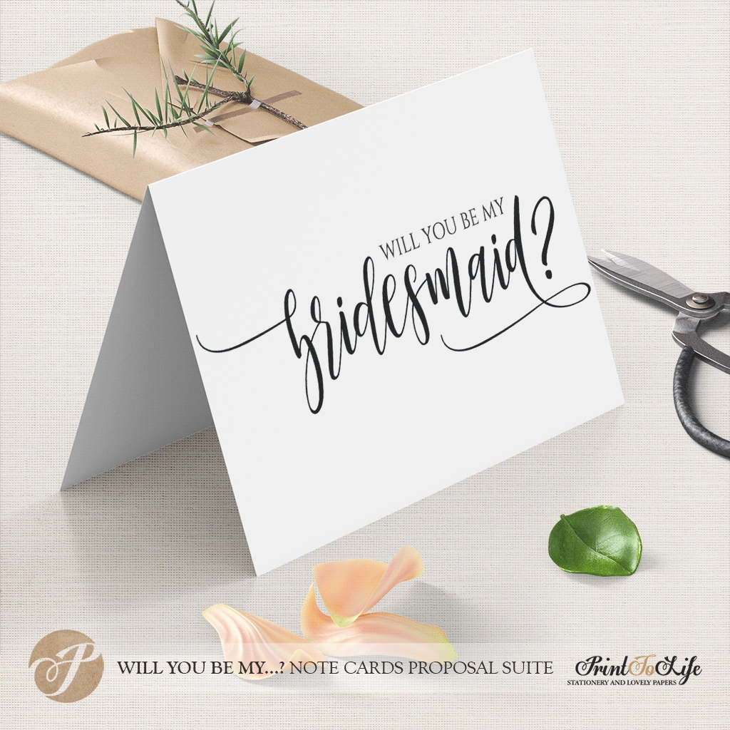 Will You Be My Bridesmaid Card, Printable Set Of 7 Cards Templates Intended For Will You Be My Bridesmaid Card Template