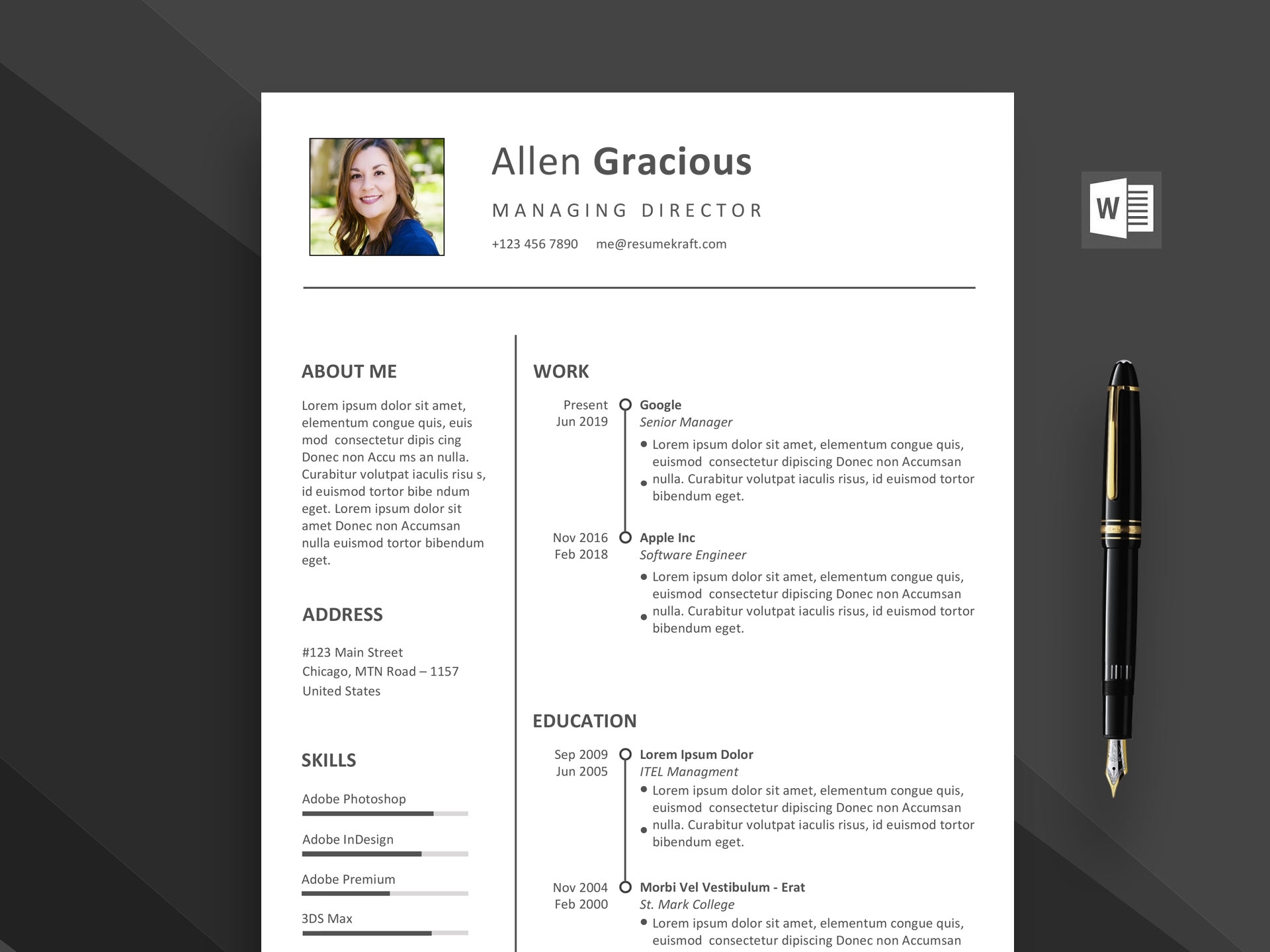Word Resume Template Free Download 2022 - Daily Mockup In Microsoft Word Resume Template Free