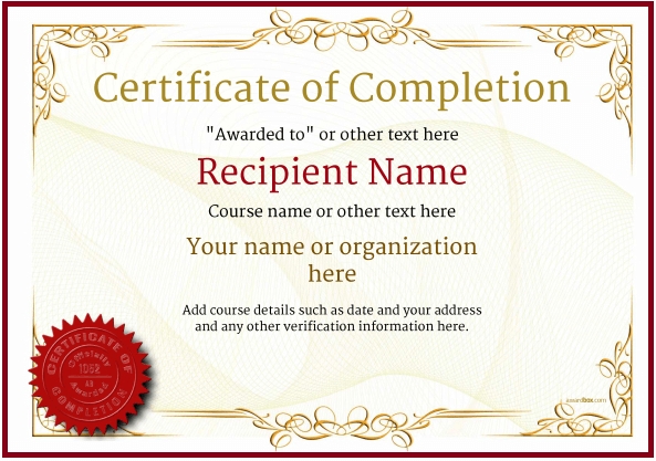 Work Completion Certificate Template | Free Word Templates With Regard To Certificate Template For Project Completion