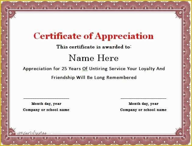 Years Of Service Certificate Template Free Of 30 Free Certificate Of For Recognition Of Service Certificate Template