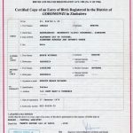 Zimbabwean Birth Certificate – Certificates Templates Free Regarding South African Birth Certificate Template