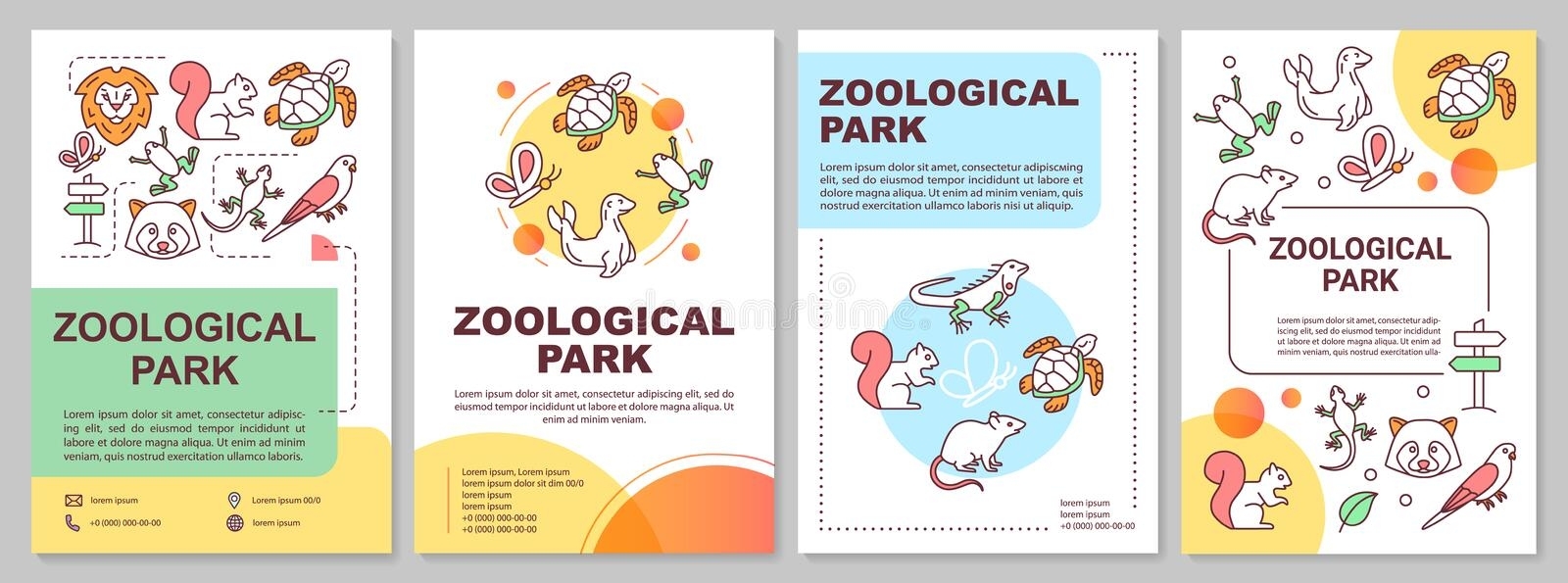 Zoo Brochure Flyer Design Template Stock Illustration - Illustration Of within Zoo Brochure Template